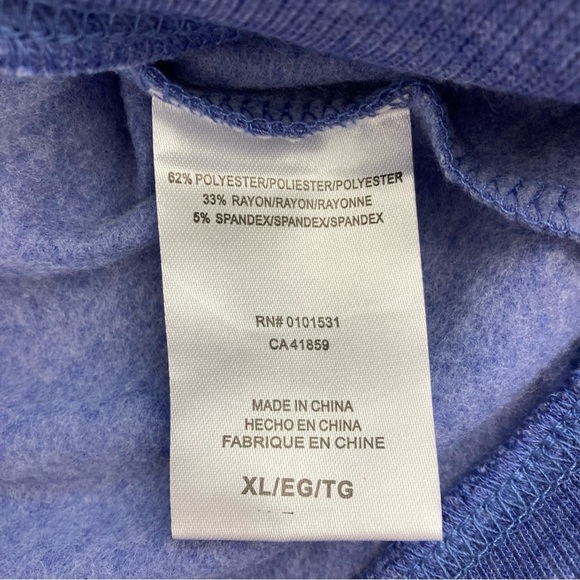 Doe Womens Blue Dreidel Holiday Hanukkah Nun Gimel Hay Shin Sweatshirt XL - Picture 5 of 10